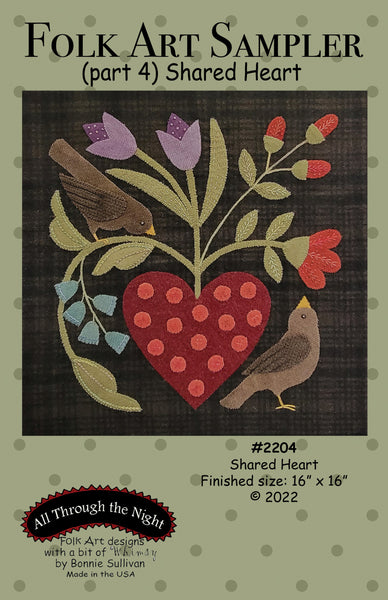 #KB2204 Folk Art Sampler Shared Heart