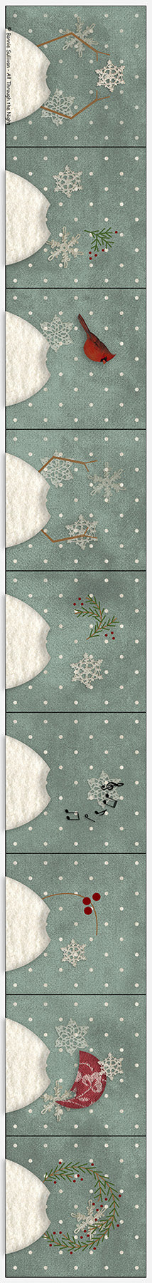 F1908 - Nine Little Snowmen Preprinted Fabric