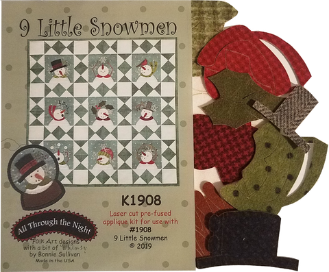 KA1908 Nine Little Snowmen Applique Pieces
